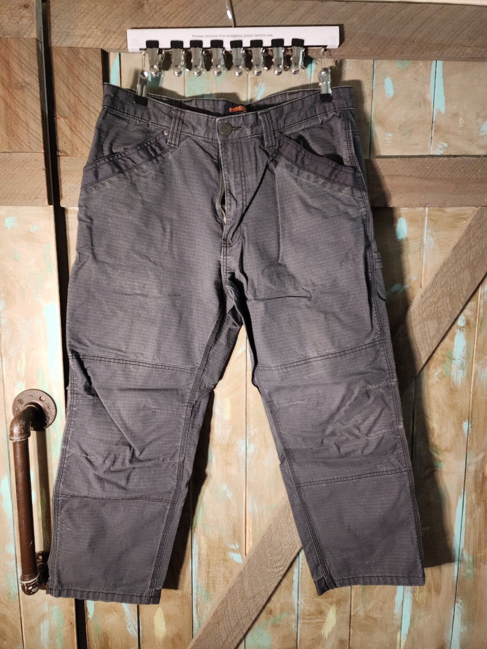 Men's Dark Gray Cargo Pants with Reinforced Knees